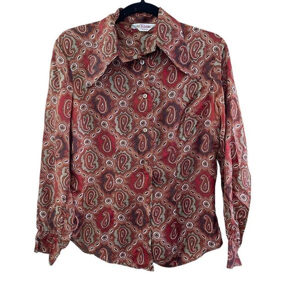 Vintage Tops - Vintage 1970s Paisley Print Blouse